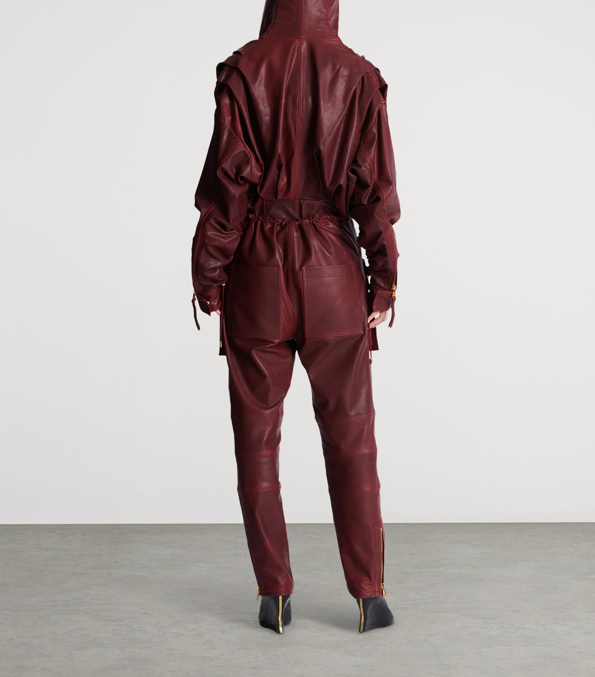 Leather Hooded Mini Dress