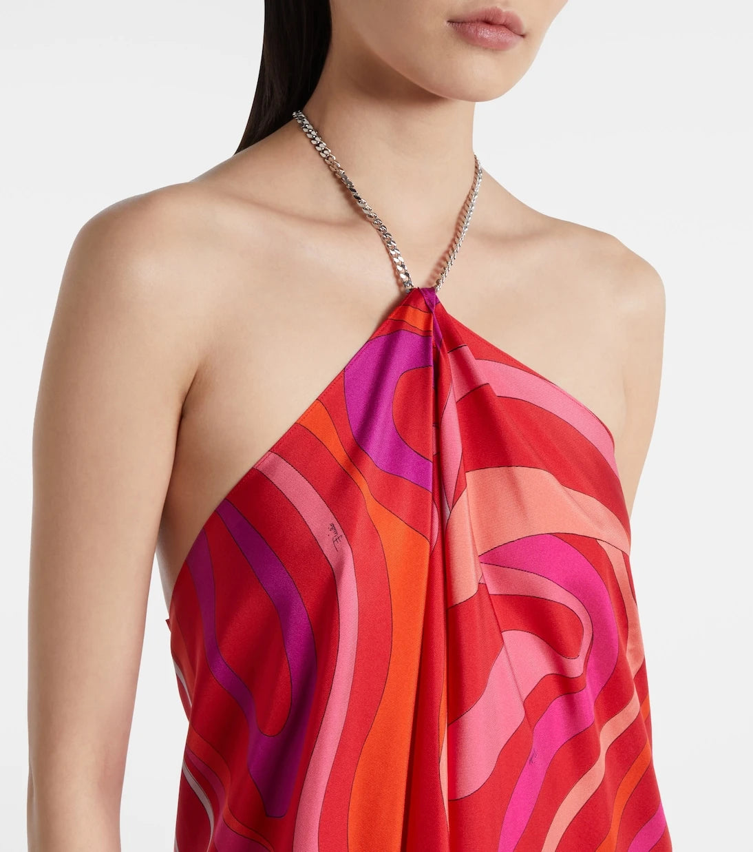 Pucci - Marmo embellished halterneck silk minidress
