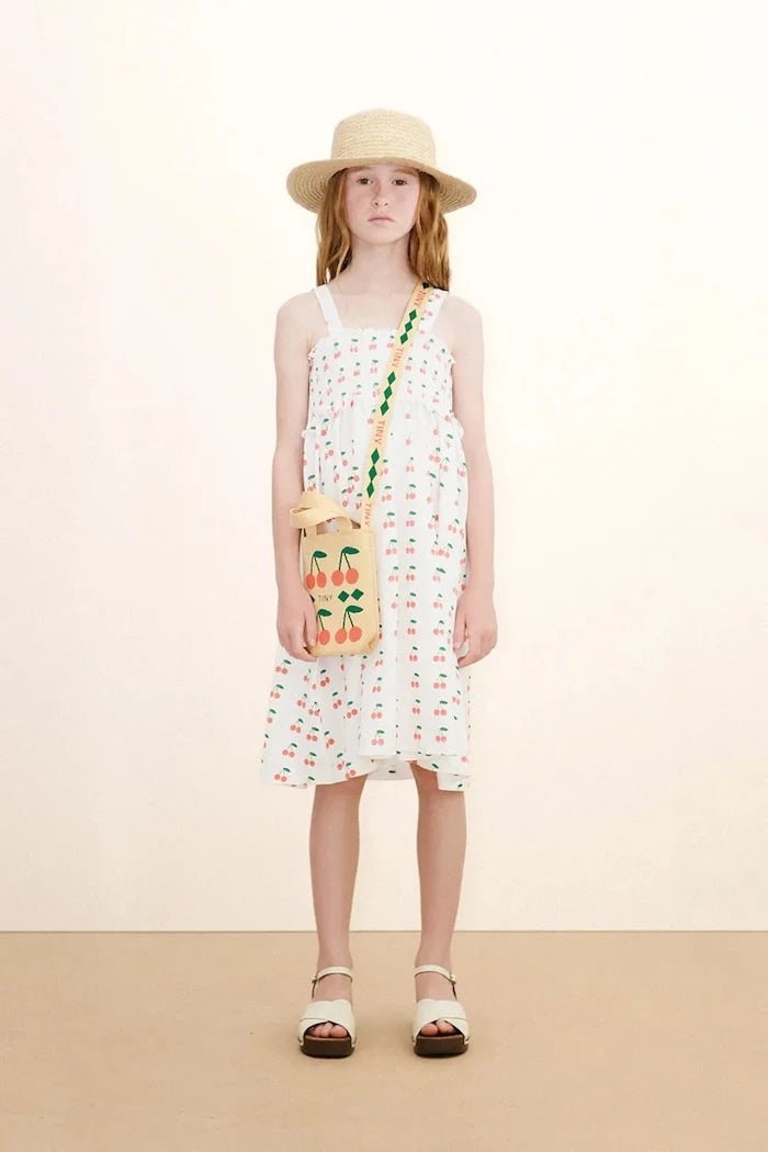 Детска памучна рокля Tinycottons CHERRIES STRAP DRESS