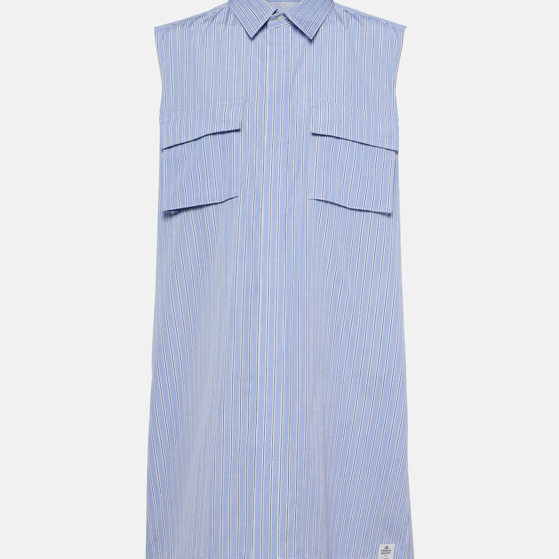 Sacai - Striped cotton poplin shirt dress