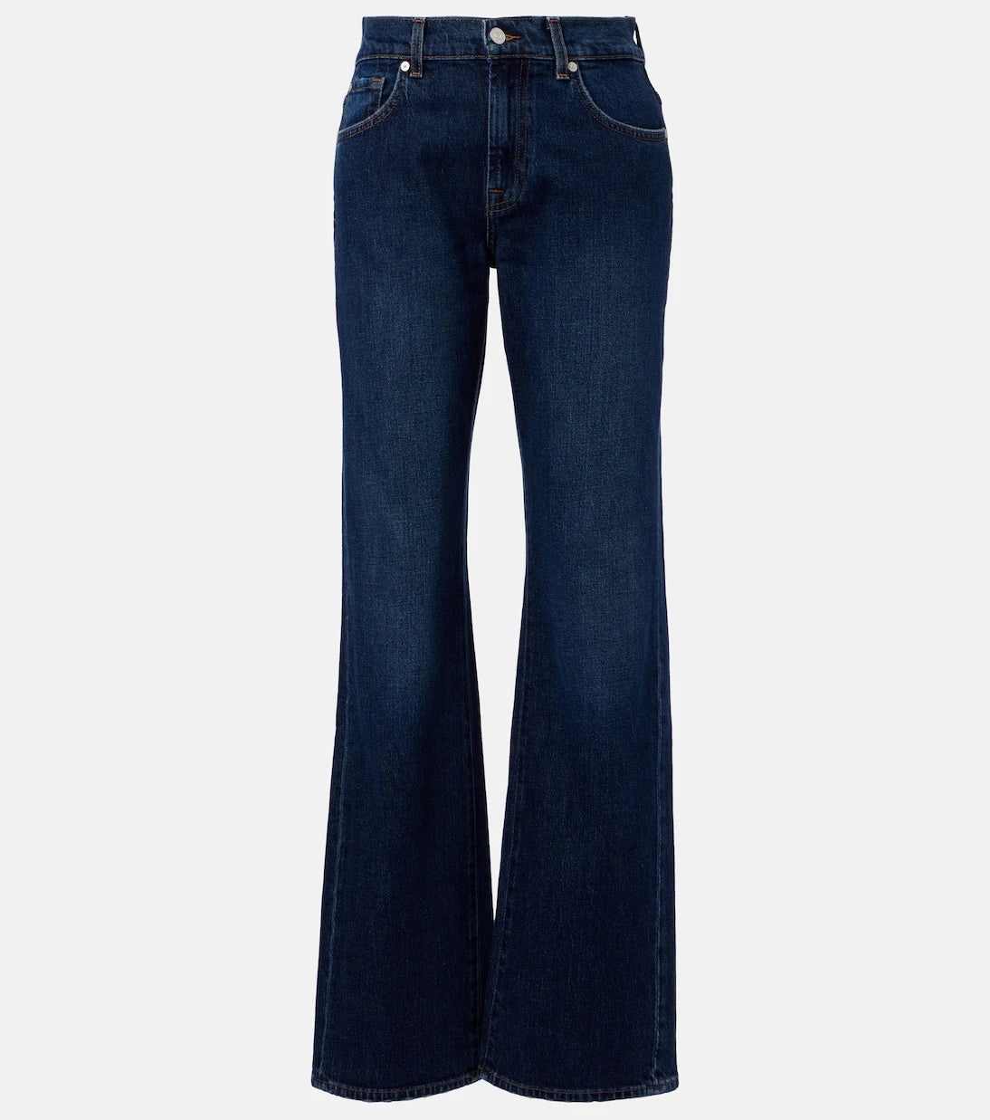 7 For All Mankind - بنطلون جينز تيس بقصّة مستقيمة وخصرٍ عالٍ