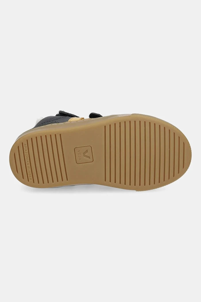 Veja Small V-10 Mid Winter Kids Leather Sneakers