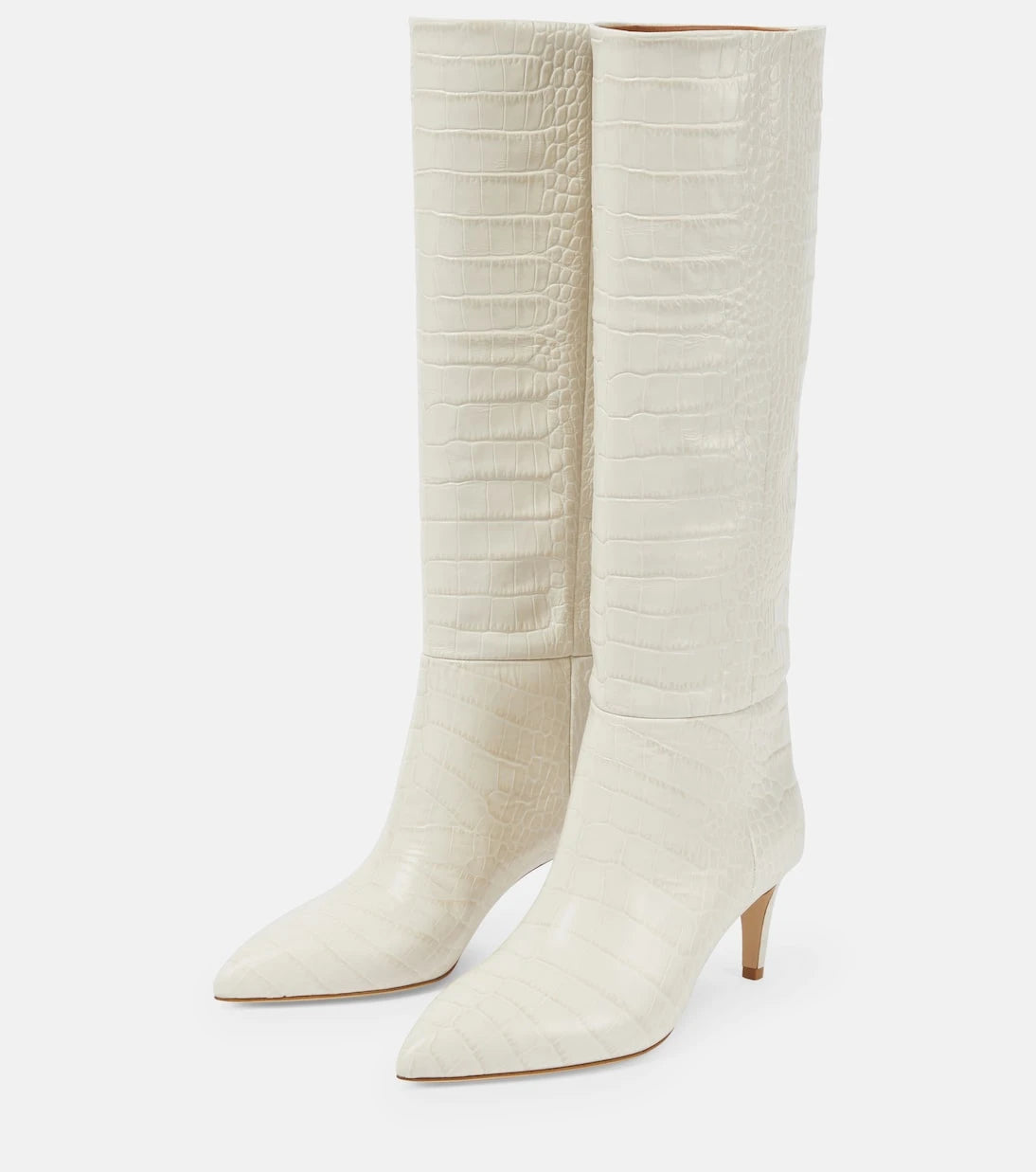 Paris Texas - Croc-effect leather knee-high boots