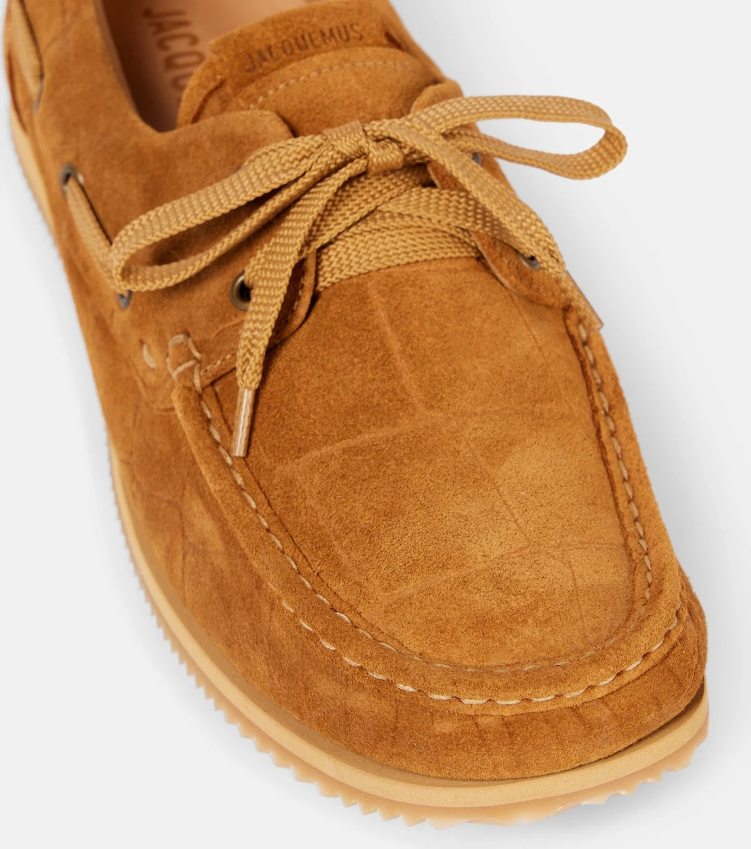 Jacquemus - Batto croc-effect suede boat shoes