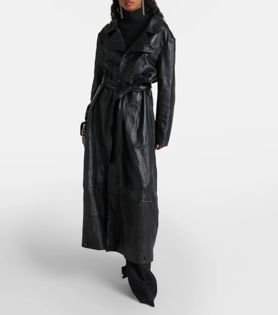 Balenciaga - Single-breasted leather coat