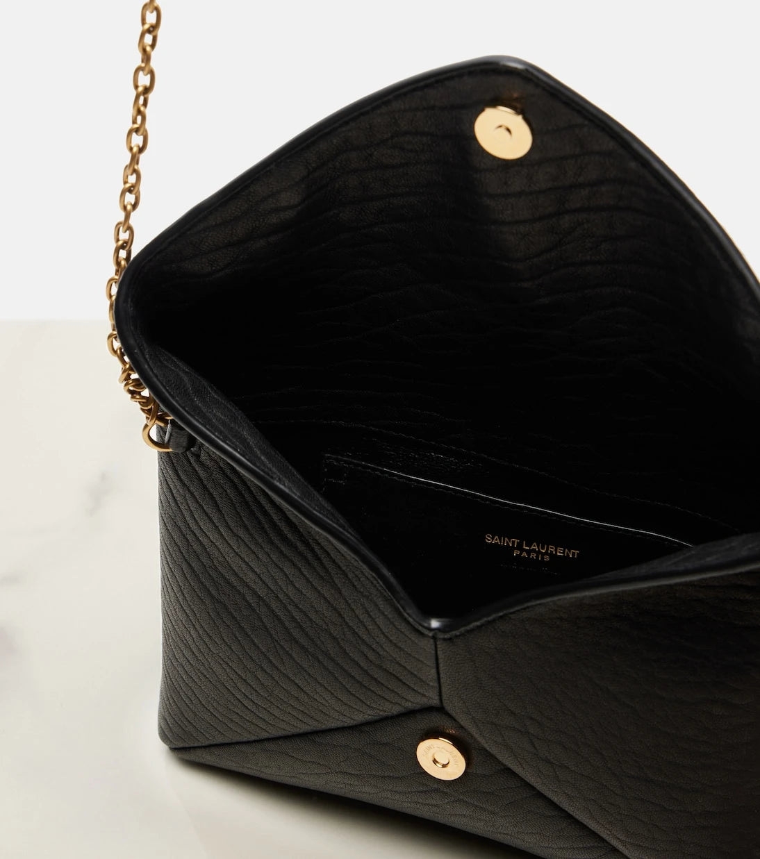 Saint Laurent - Cassandre Small leather clutch