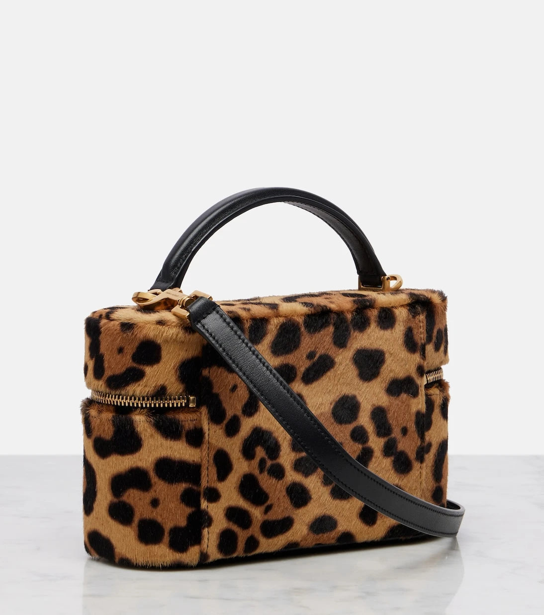 Saint Laurent - Gaby leopard-print calf hair vanity bag