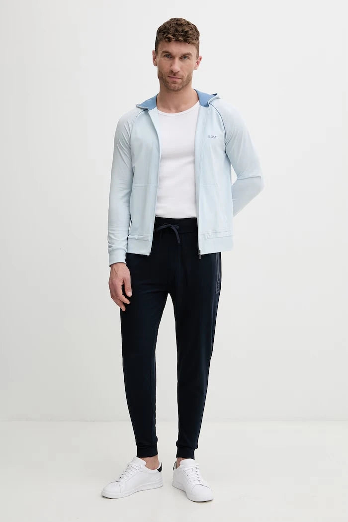 BOSS erkek pamuk ve elastan fermuarlı kapüşonlu sweatshirt Mix&Match Jacket H