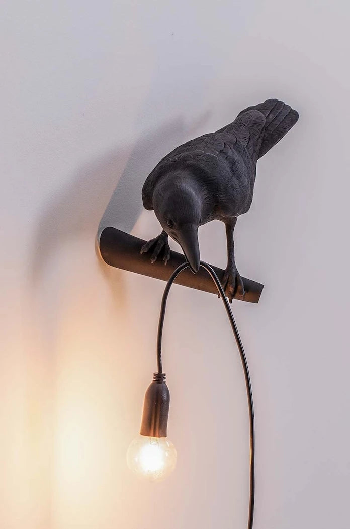 Стенна лампа Seletti Bird Lamp Black Looking Left