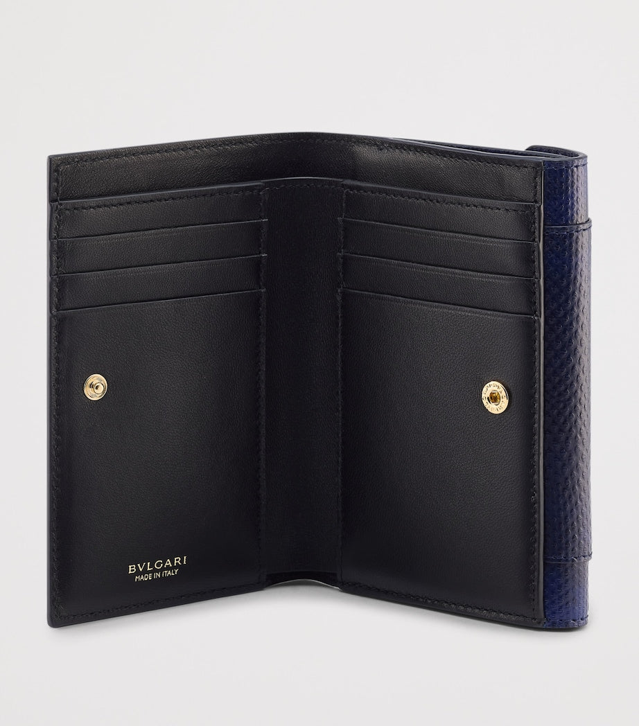 Blue Large Karung Leather Serpenti Forever Wallet