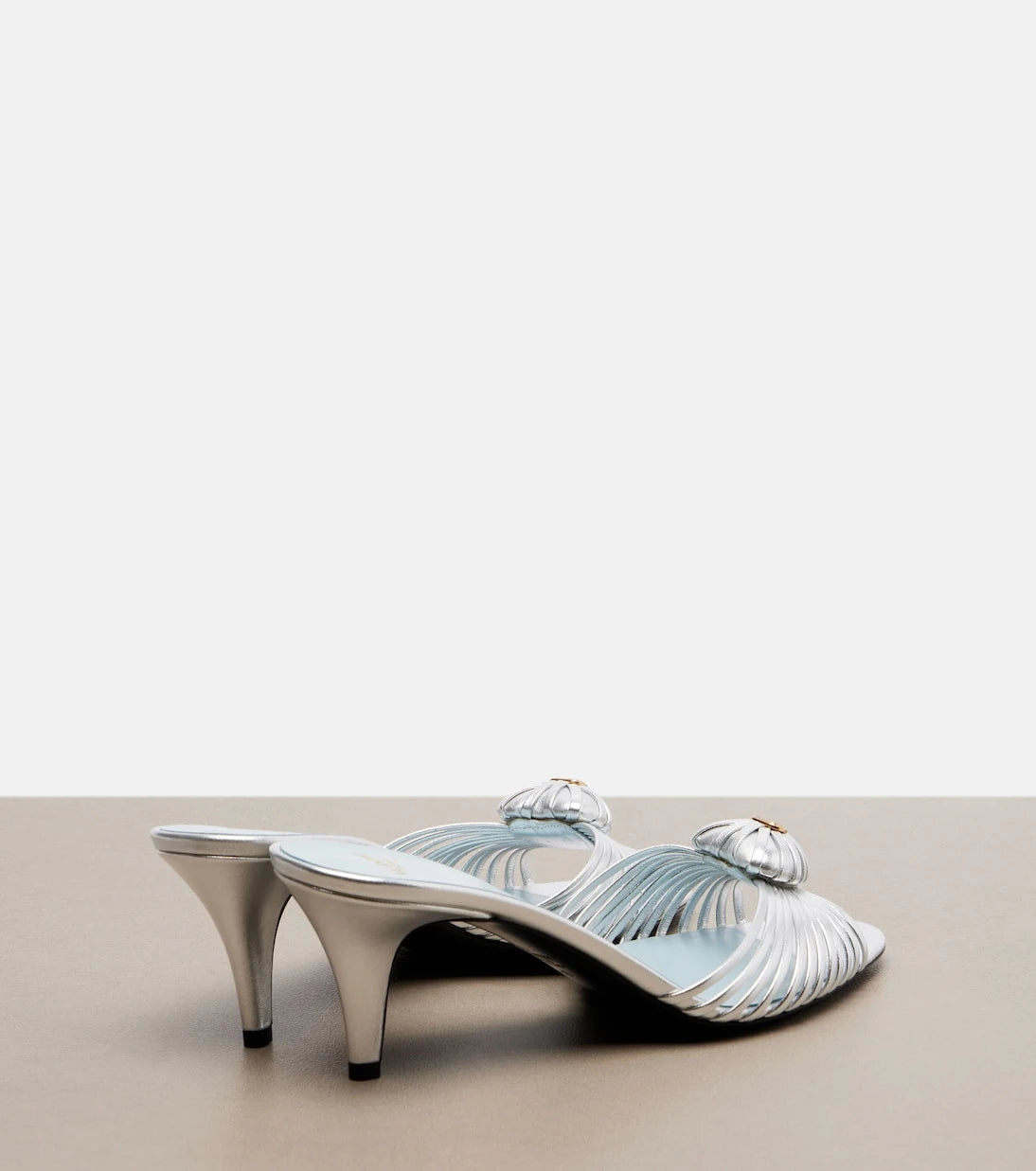 Valentino Garavani - Cœur Royal metallic leather mules