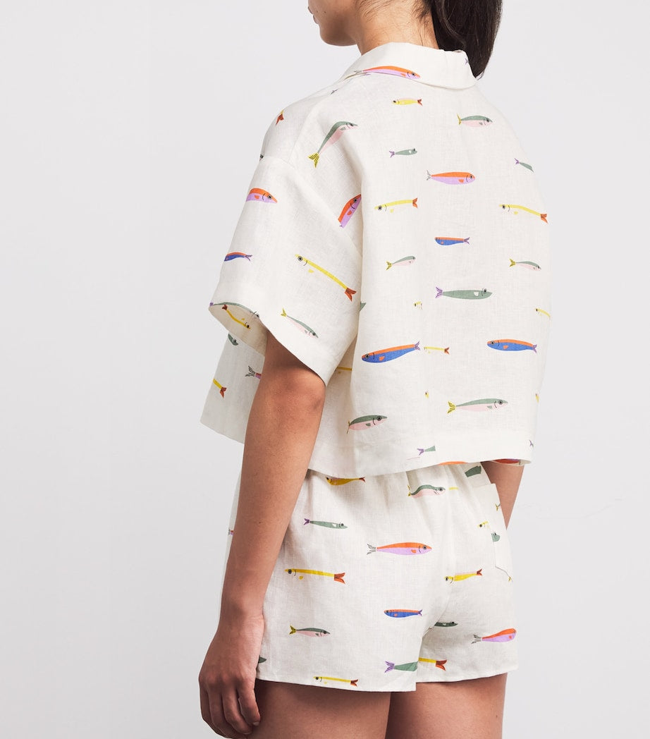 STAUD Linen Cropped Daya Shirt