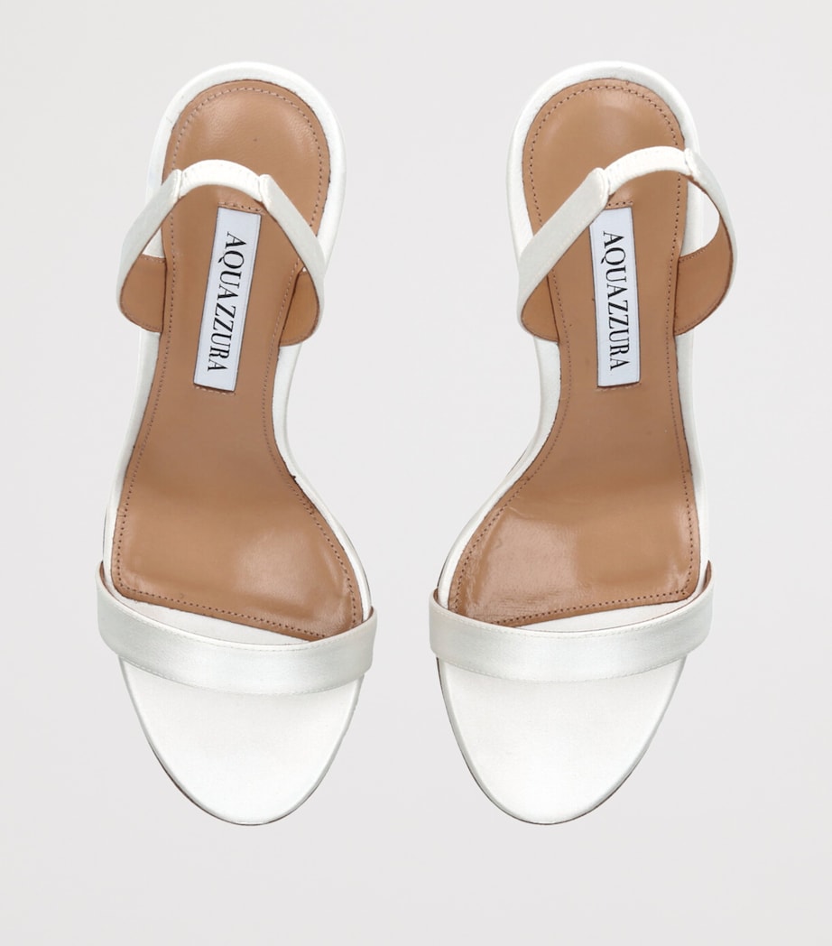 Aquazzura White Satin So Nude Slingback Sandals 85