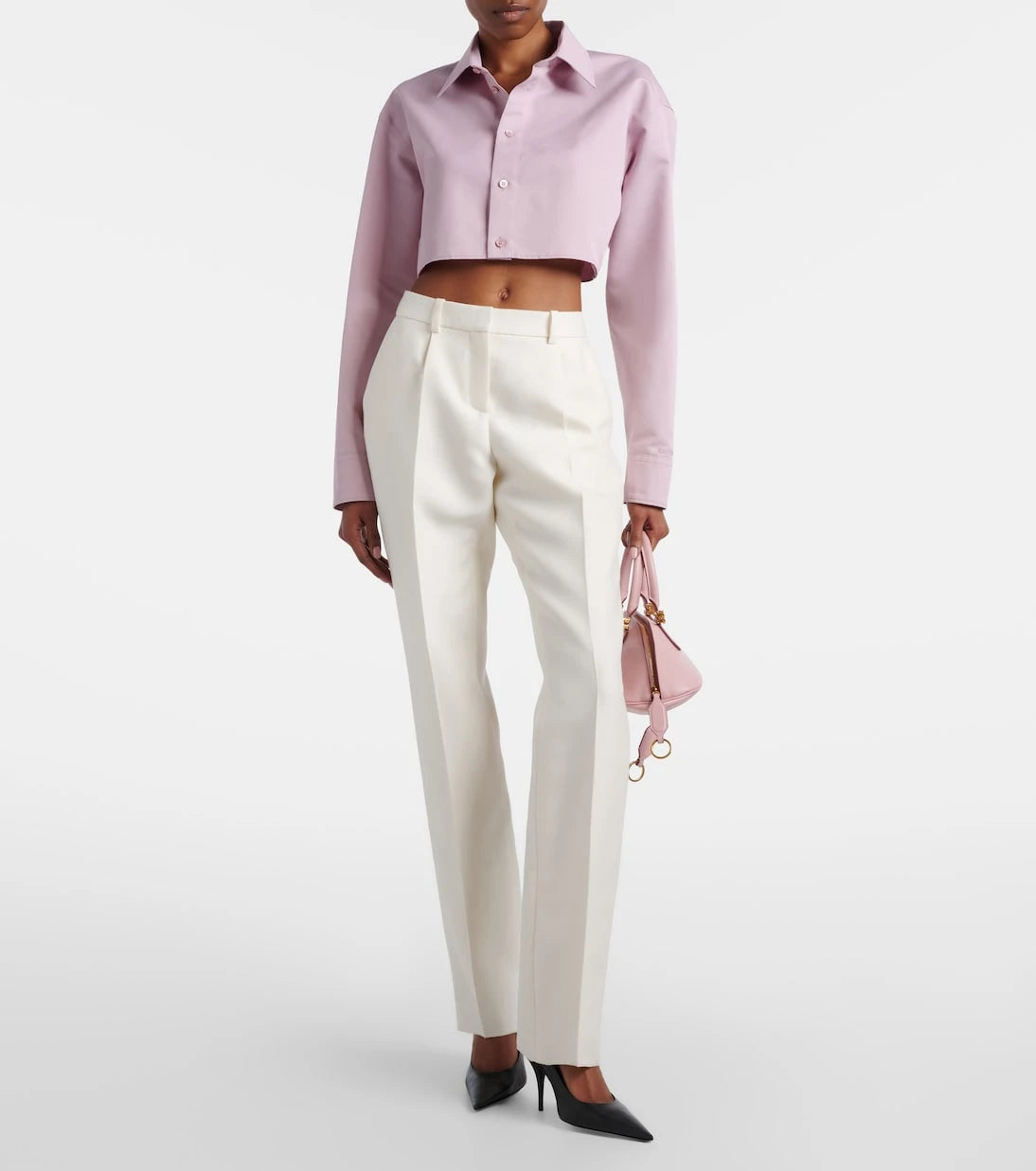 Balenciaga - Yün ve ipek dar kesim pantolon
