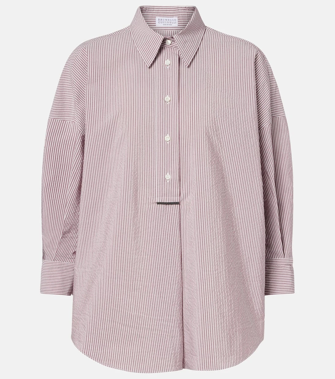 Brunello Cucinelli - Striped cotton-blend shirt