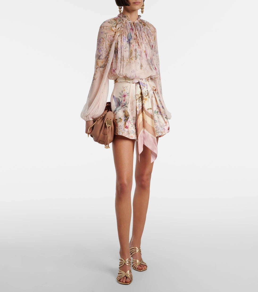 Zimmermann - Rebellion printed silk and cotton shorts