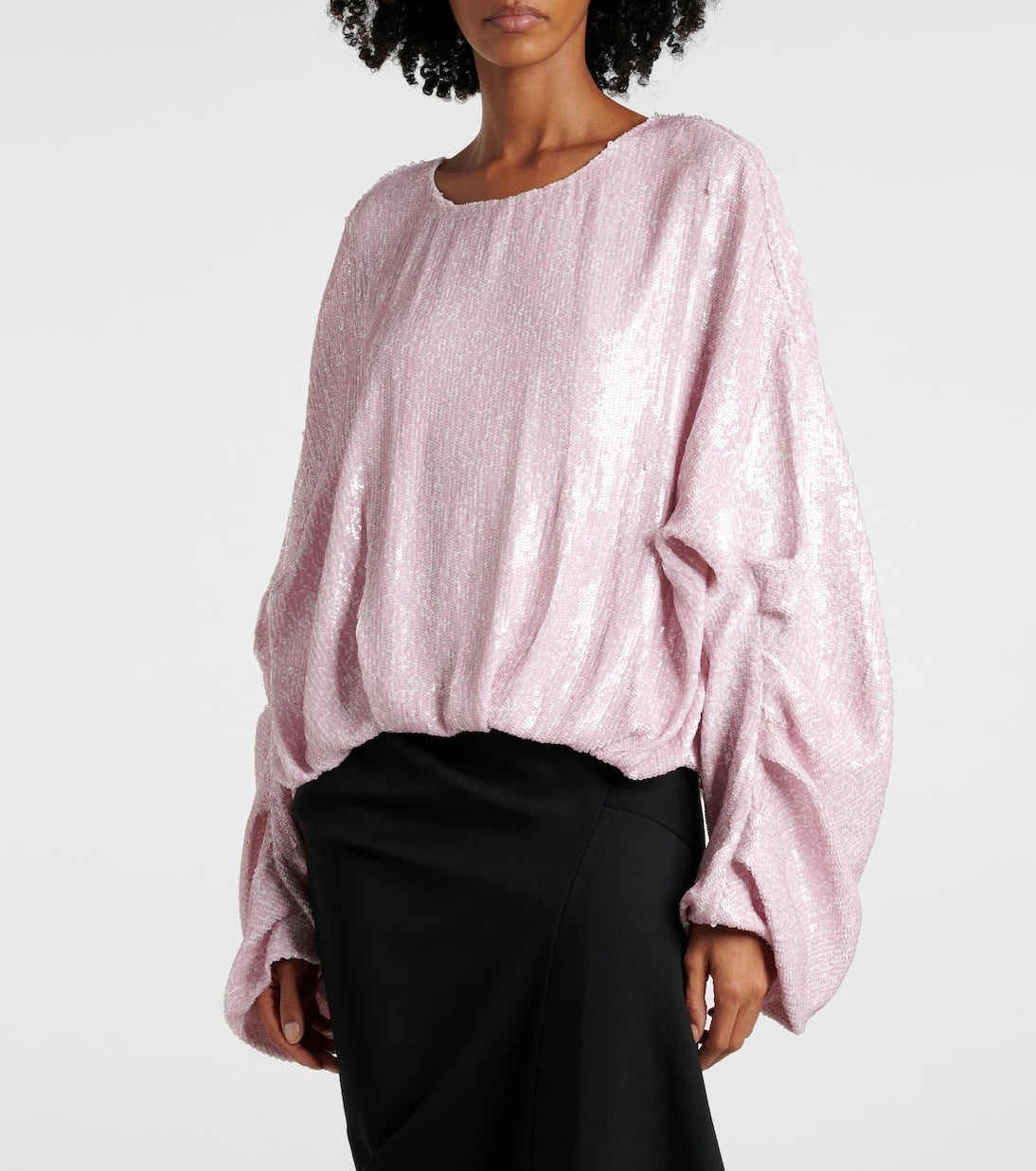 Dries Van Noten - Sequined gathered blouse