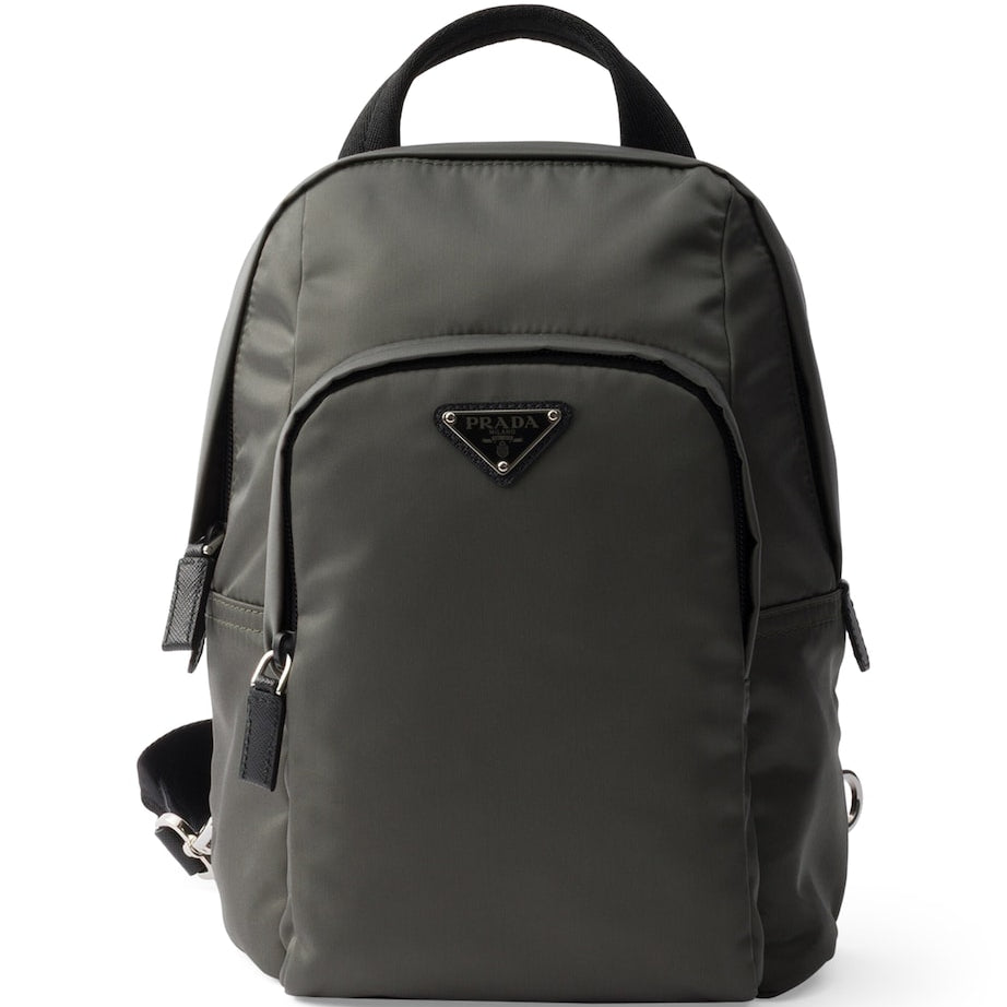 Re-Nylon and Saffiano Leather Backpack