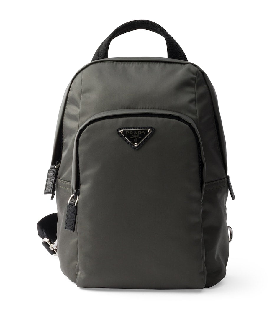 Re-Nylon and Saffiano Leather Backpack