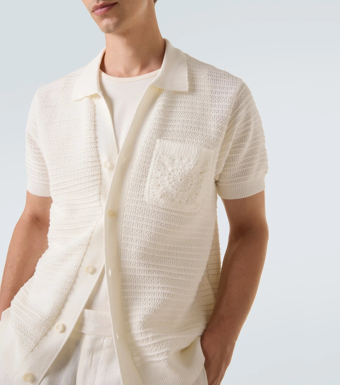 Frescobol Carioca - César crochet cotton shirt