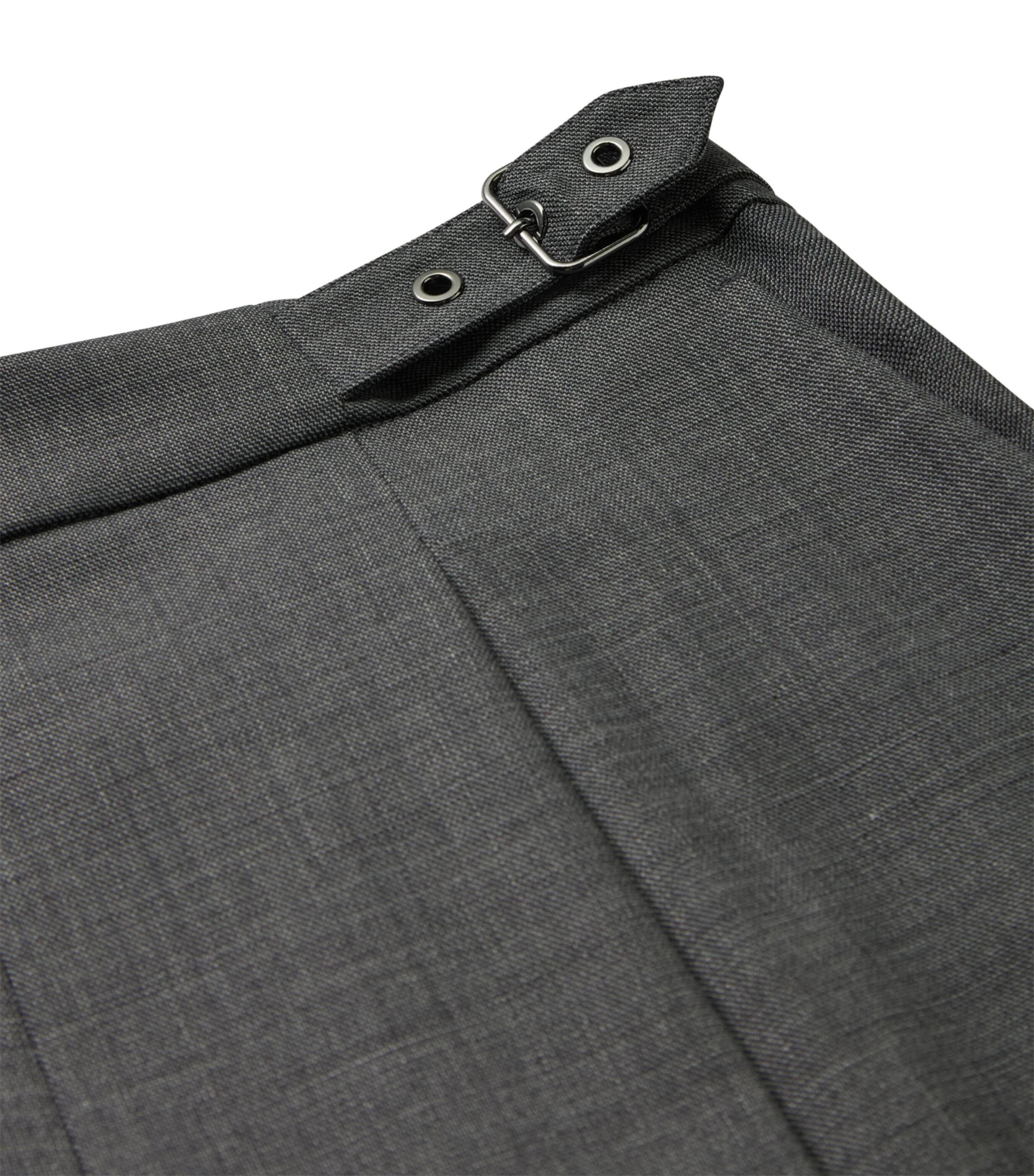 Grey Pleated Bermuda Shorts