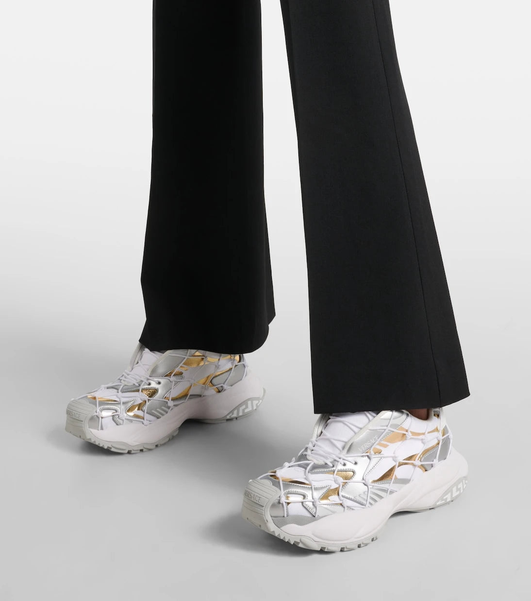 Versace - Mercury leather-trimmed sneakers