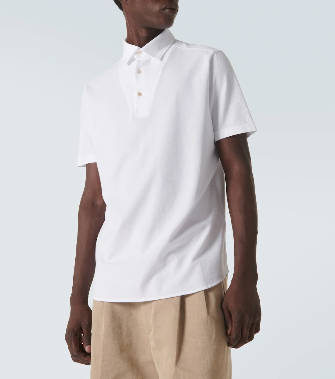 Loro Piana - قميص بولو من القطن المنسوج