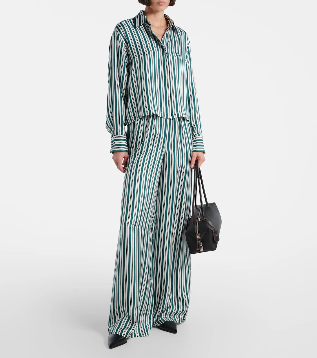 Max Mara - Ladino striped wide-leg silk twill pants
