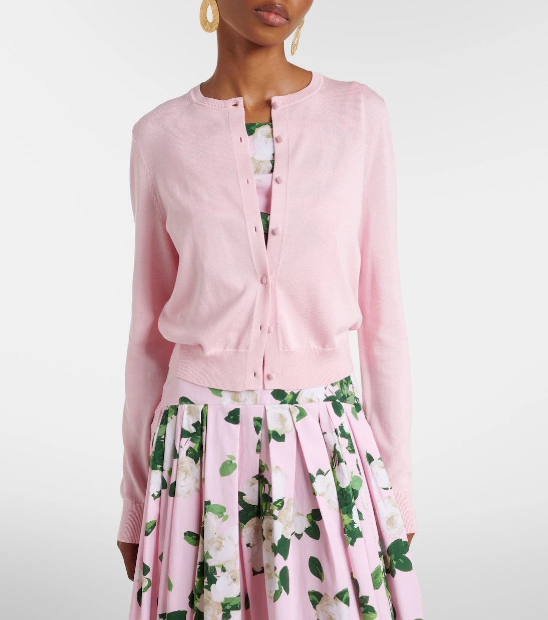 Carolina Herrera - Cropped silk and cotton cardigan