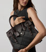 Grey Wool-Leather Soft Ricky 33 Top-Handle Bag