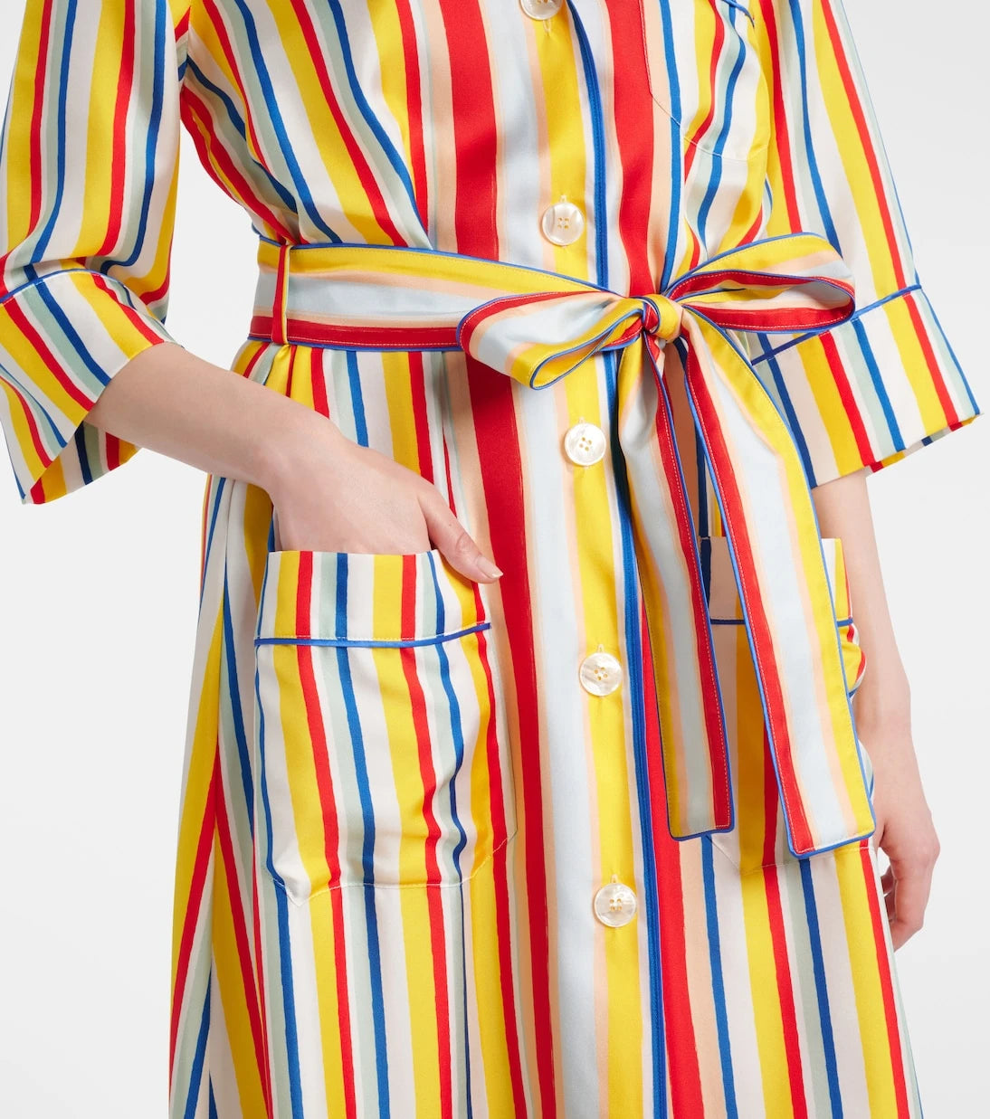 Dolce&Gabbana - Striped silk shirt dress