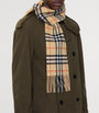 Burberry Beige Cashmere Narrow Check Scarf