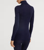 Navy Woolen Silk Roll-Neck Top