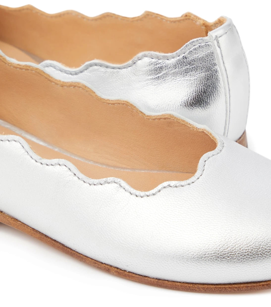 Chloé Kids - Lauren metallic leather ballet flats