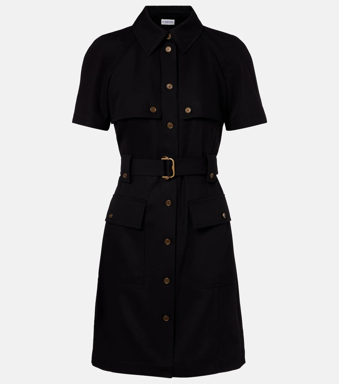 Burberry - Belted wool shirt dress
