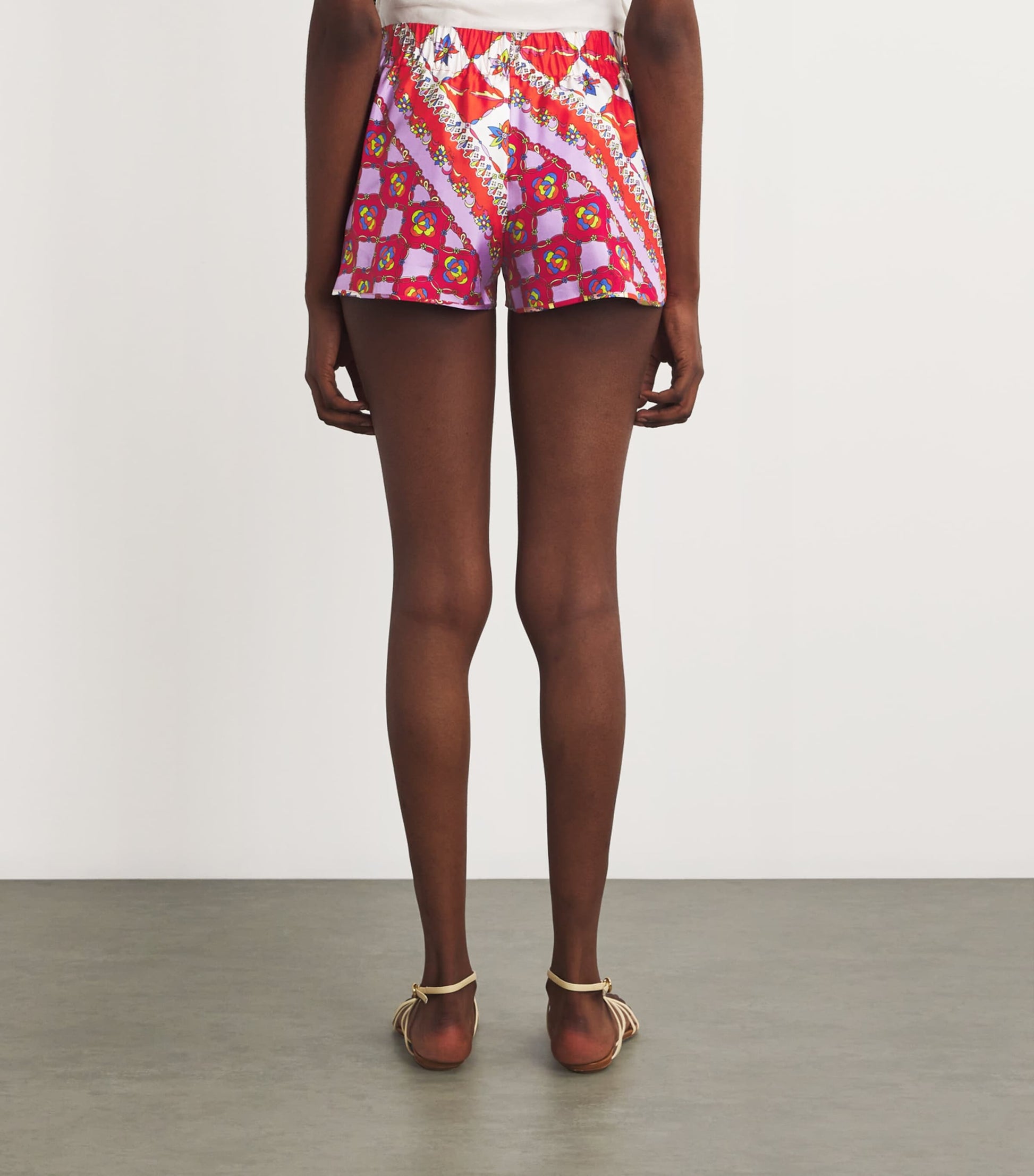 Multi Silk Festa Print Shorts