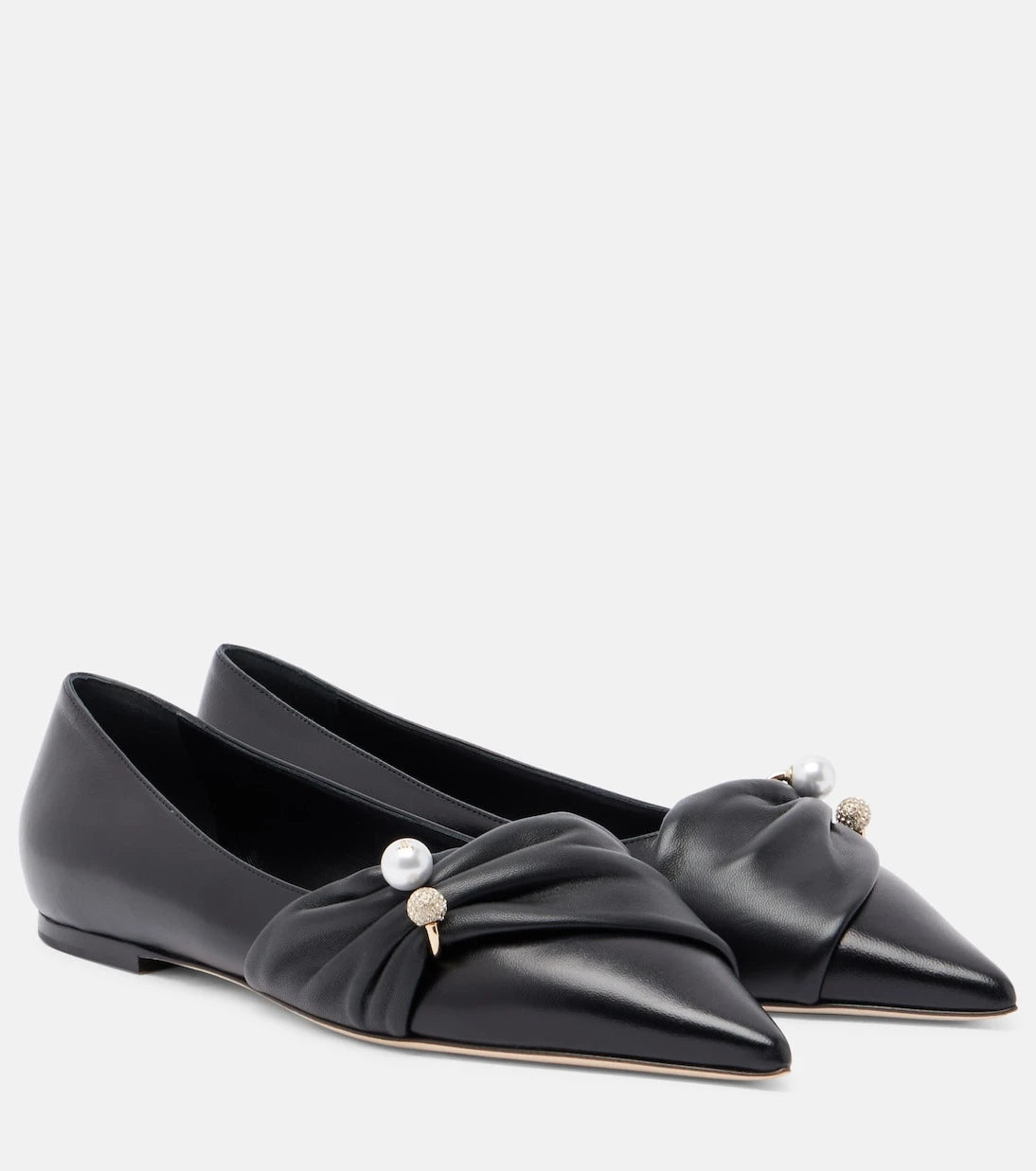 Jimmy Choo - Rafi embellished leather ballet flats