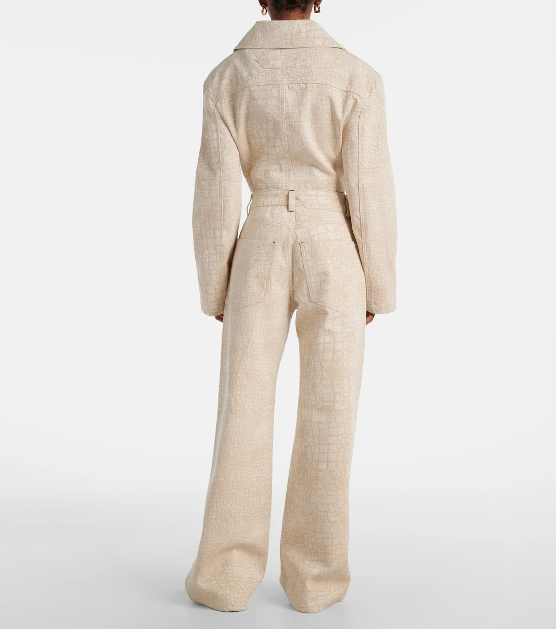 Jacquemus - Croc-effect wide-leg jeans