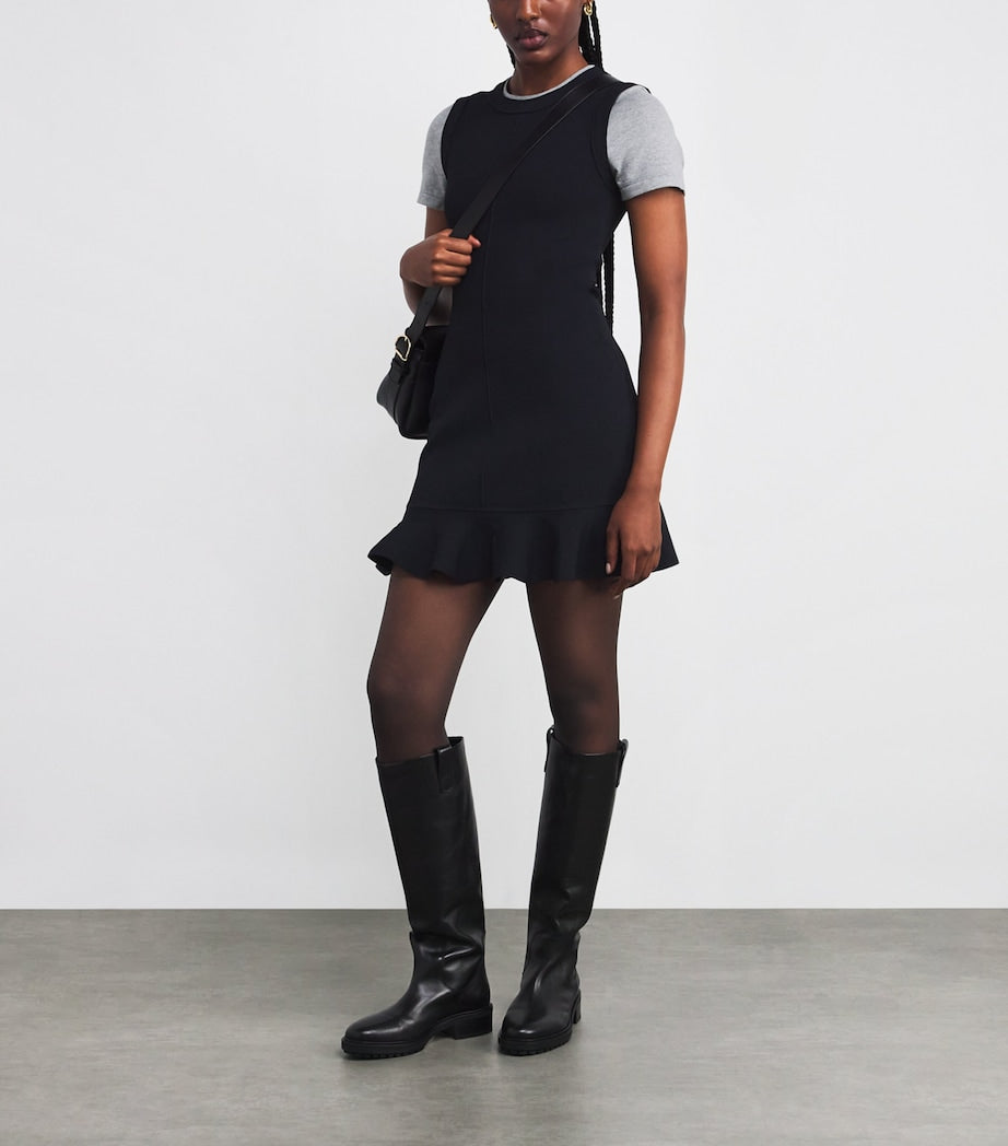 Knit Contrast-Sleeve Mini Dress NAVY BLUE