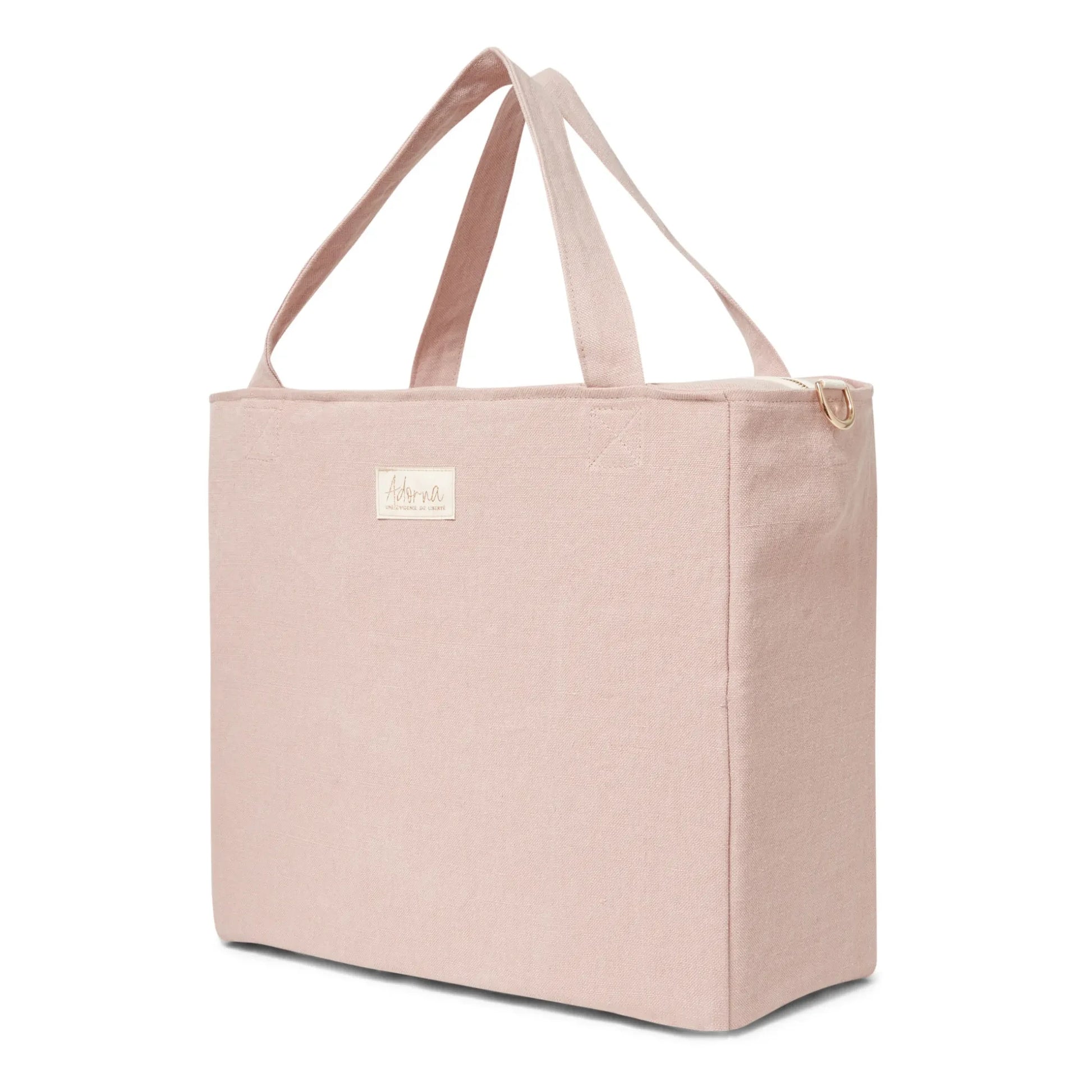 Adorna - Isia Linen Changing Bag | Powder pink