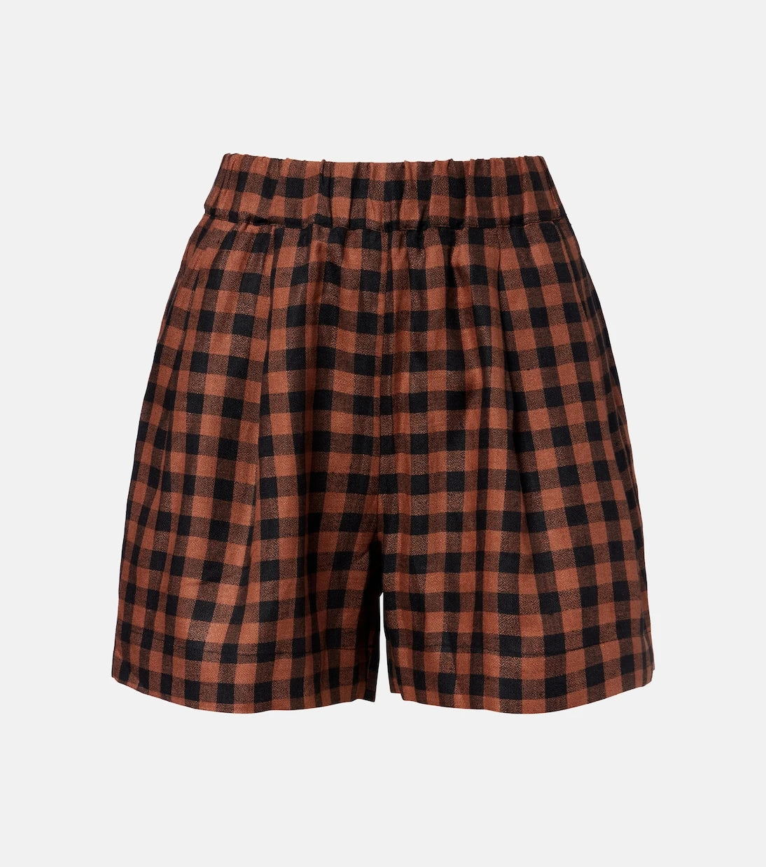 Asceno - Checked linen shorts