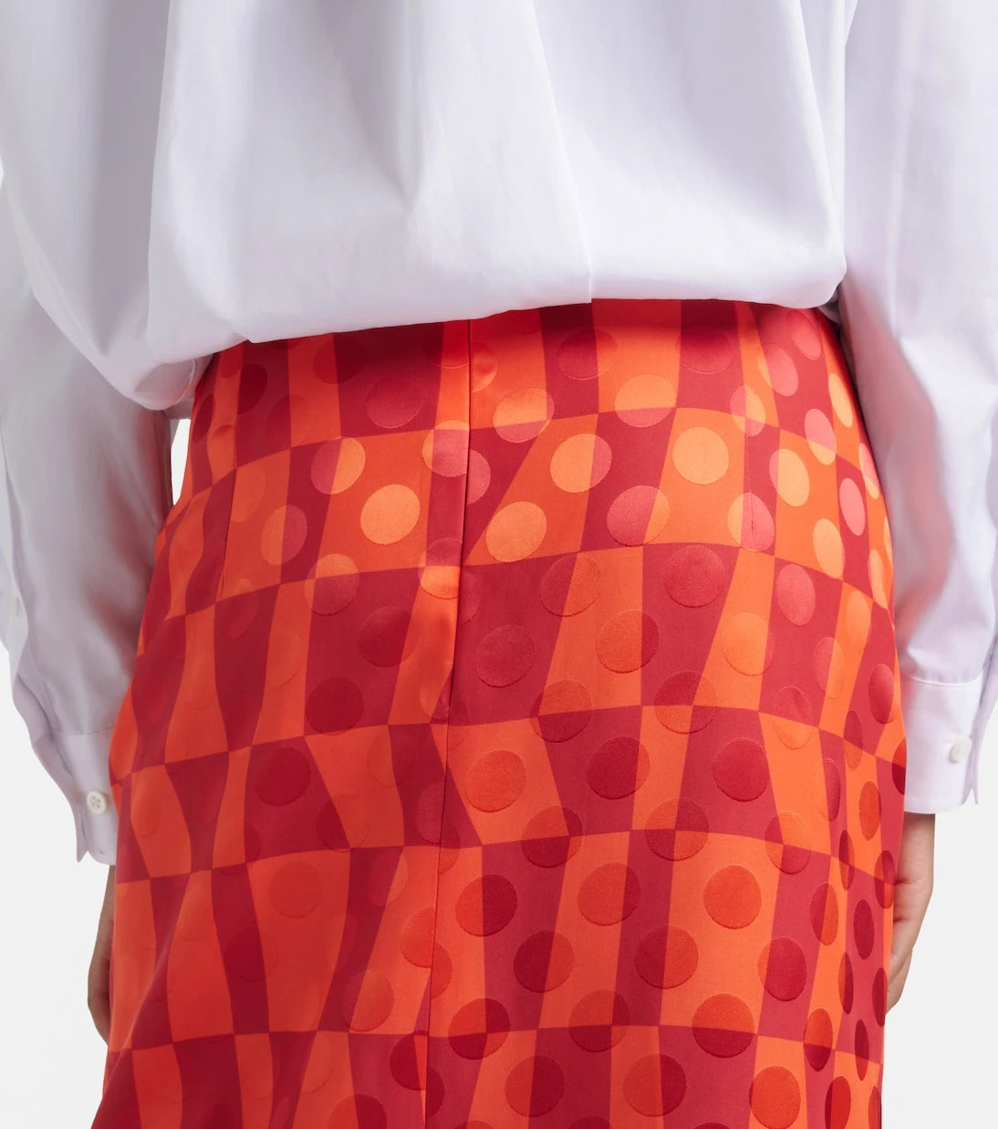 Dries Van Noten - Satin jacquard midi skirt