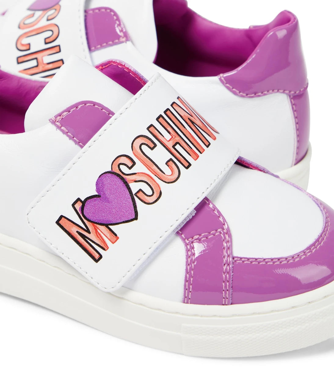 Moschino Kids - أحذية رياضية جلدية بشعار