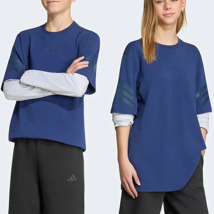Pamuk ve elastanlı çocuklar için uzun kollu Adidas bluz