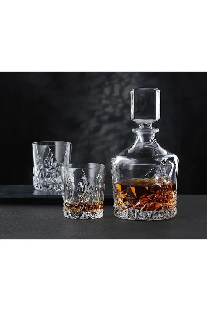 Nachtmann Sculpture Whisky 750 ml / 365 ml (3 Parça) Viski Karafı ve Bardaklar