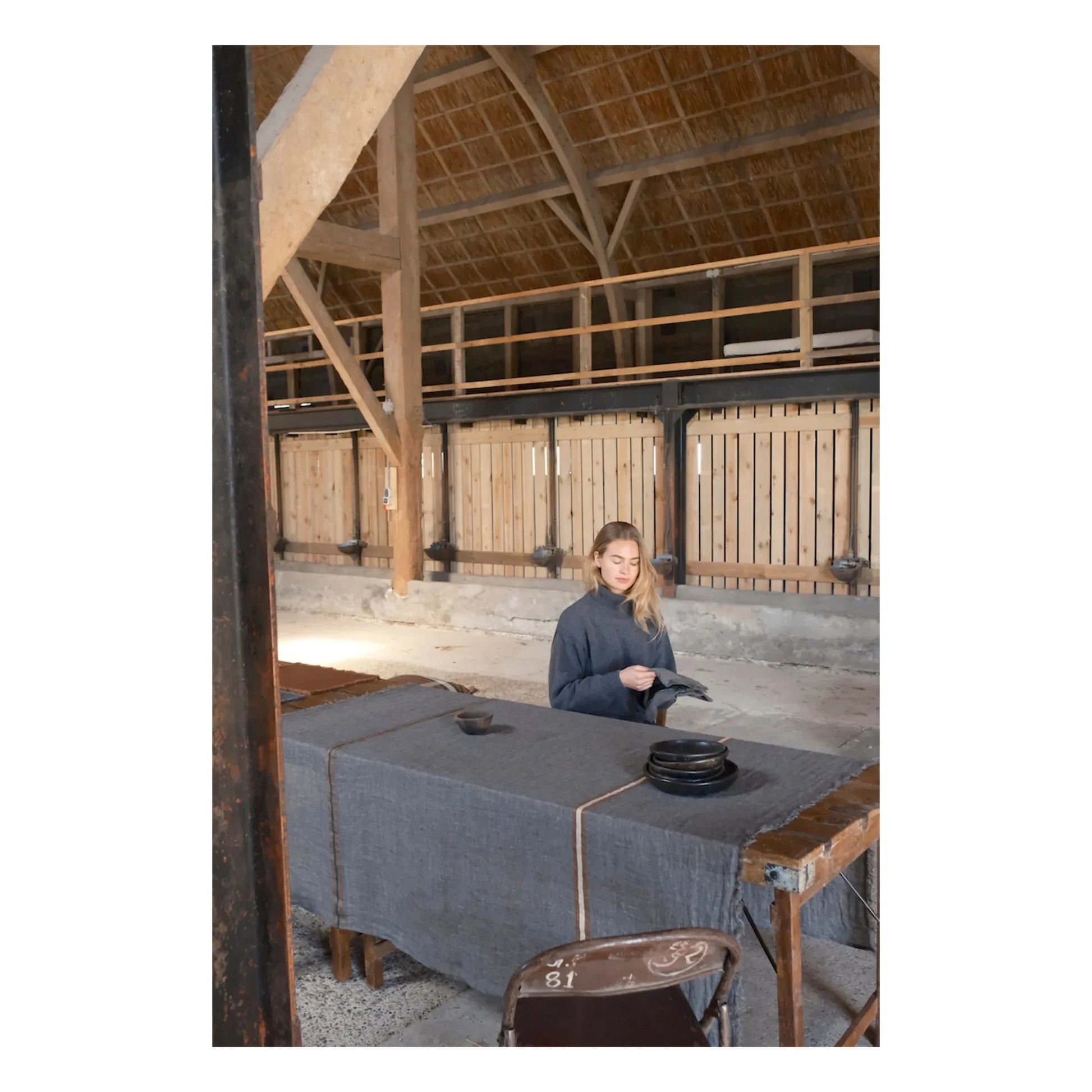 Libeco - Arlo linen napkin | Carbon