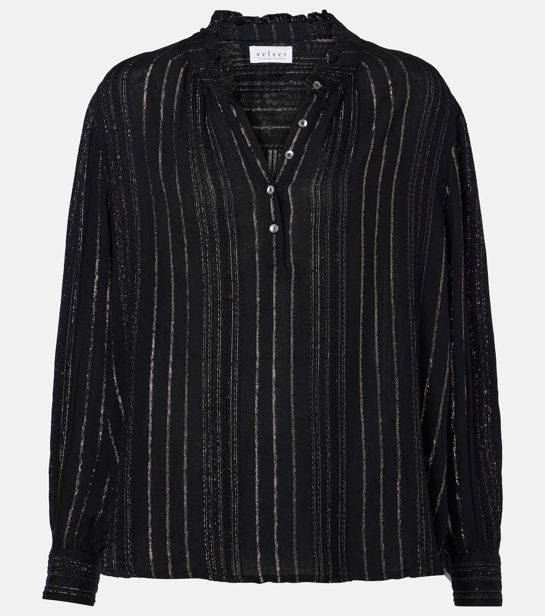 Velvet - Striped lamé blouse