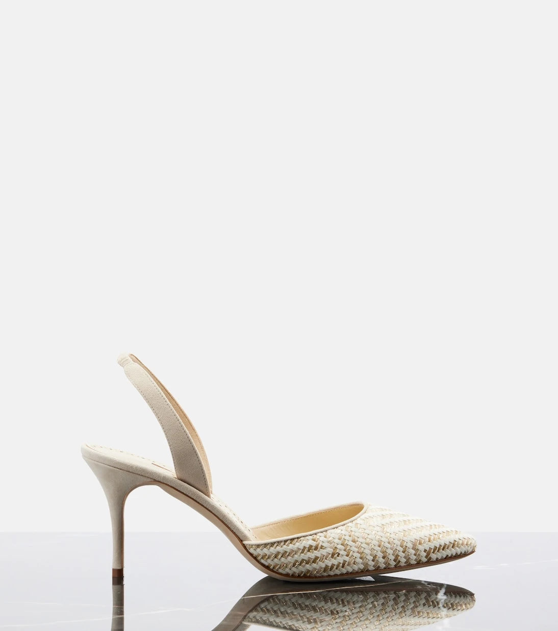 Manolo Blahnik - Carolyne woven slingback pumps