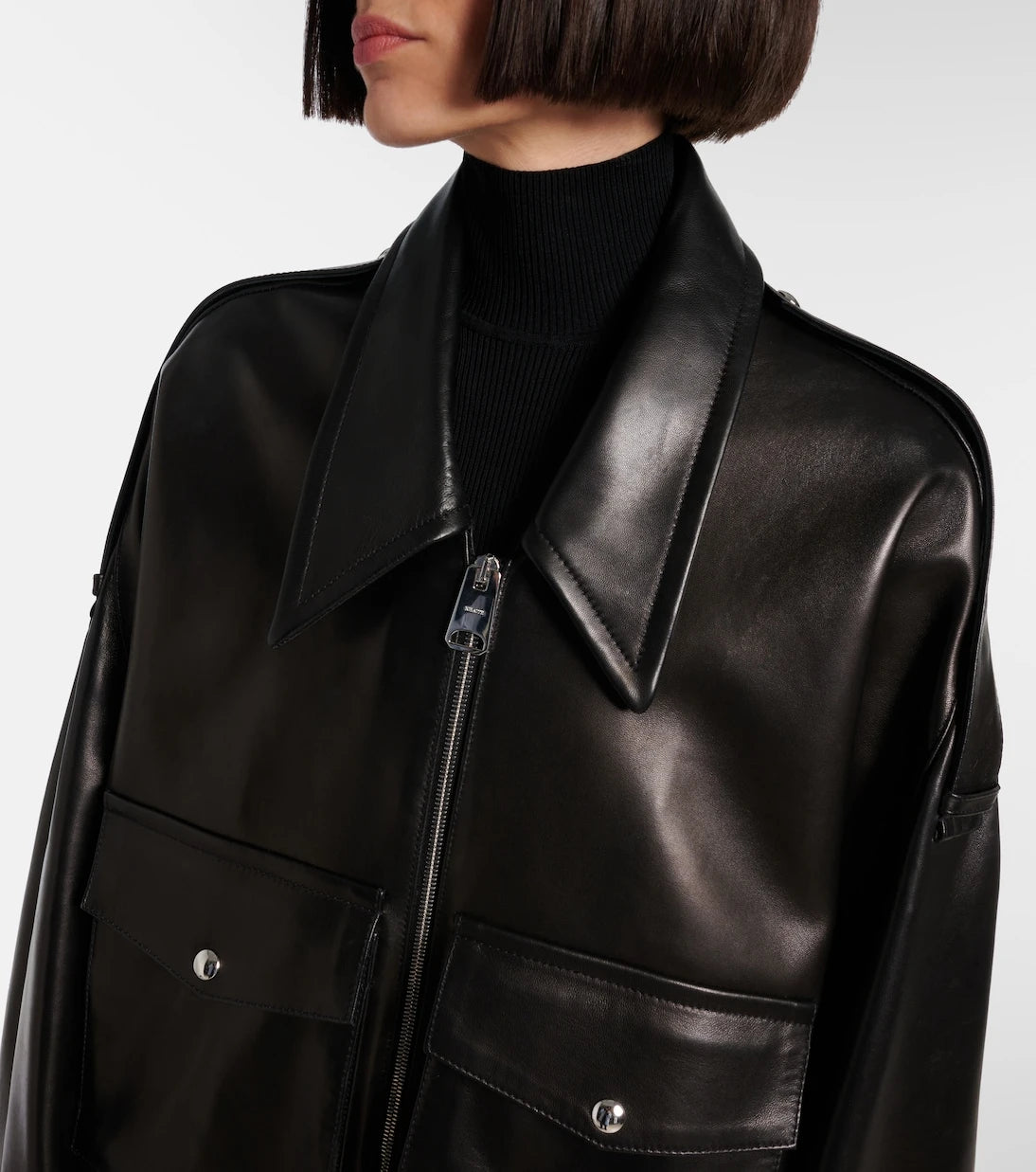 Khaite - Owey oversized leather jacket
