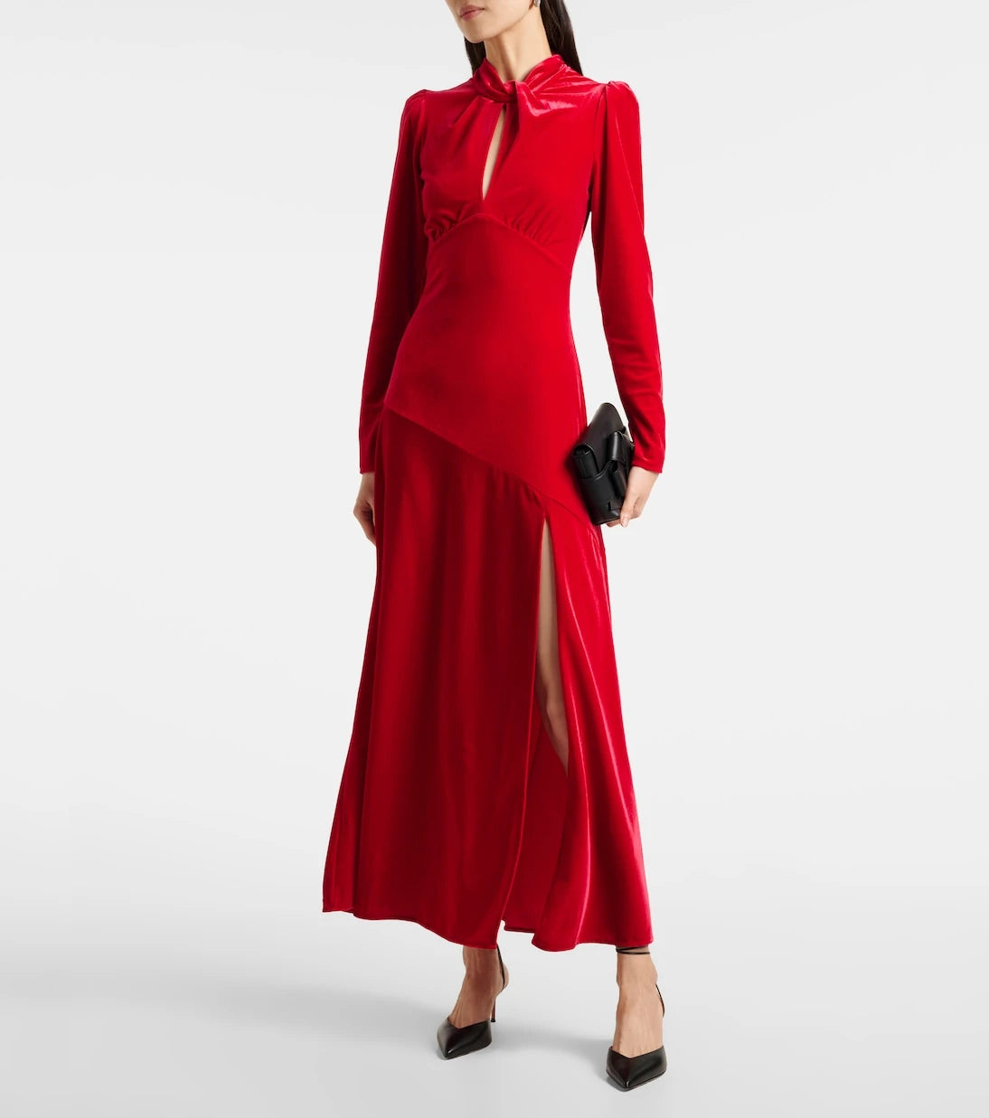 Ganni - Velvet jersey midi dress